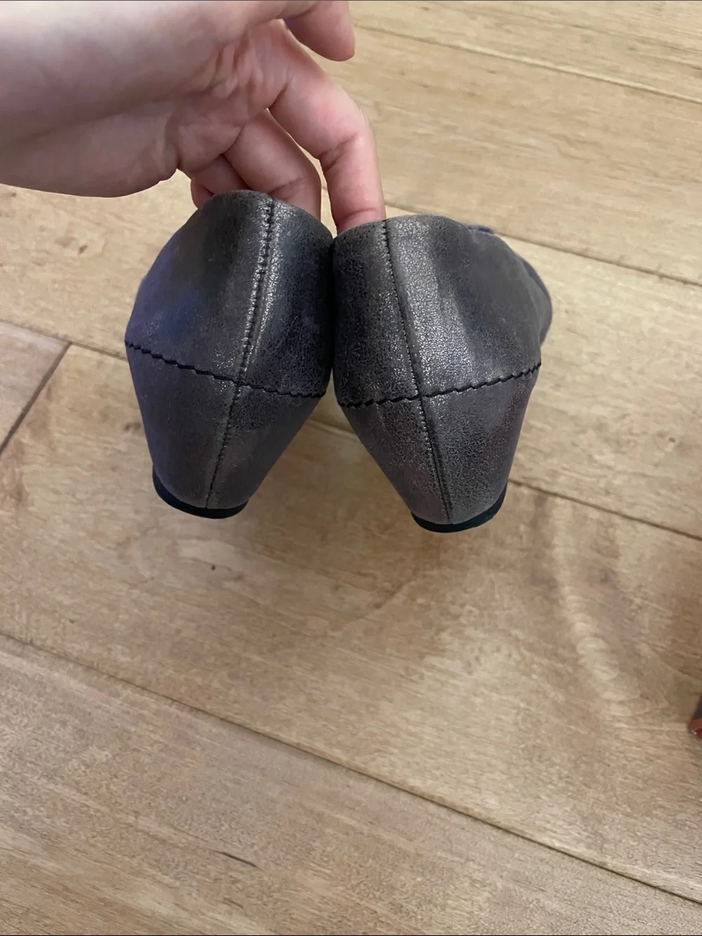 Paul Green Shimmery Pewter Ballet wedges